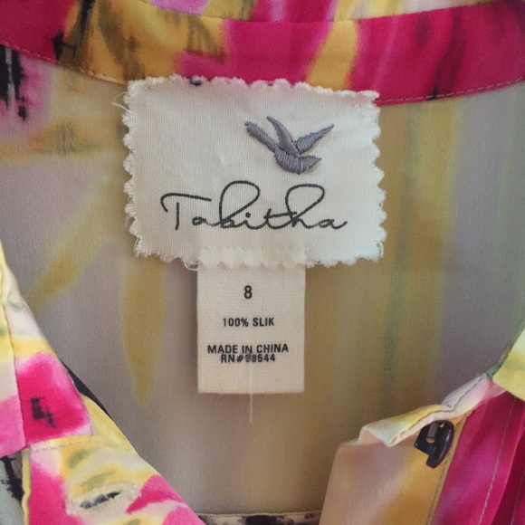 ANTHRO TABITHA Silk Floral Button Down Tunic Dress - Picture 4 of 8